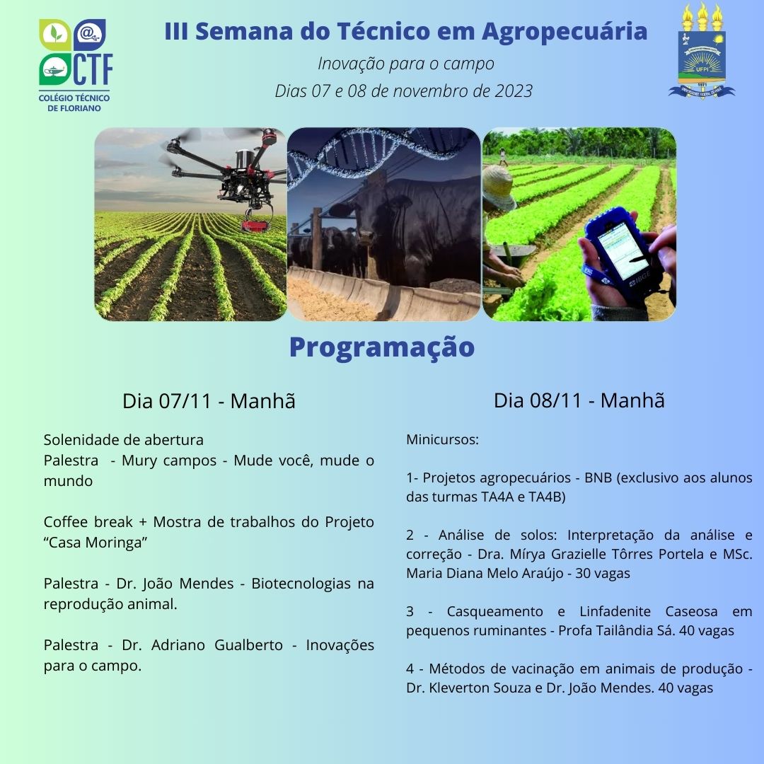 Programação III Semana do Técnico em Agropecuária CTF UFPI