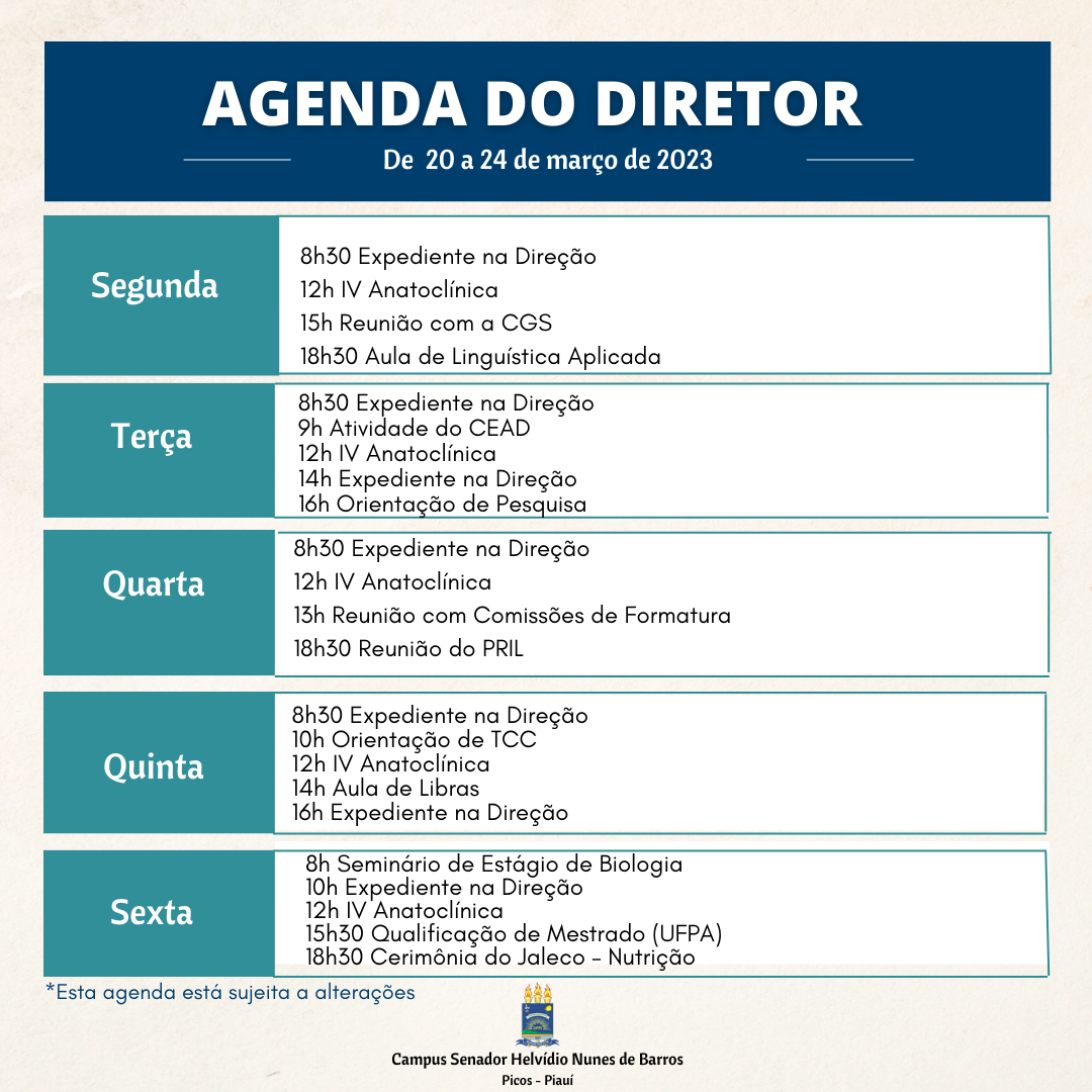 Agenda da Direção 19
