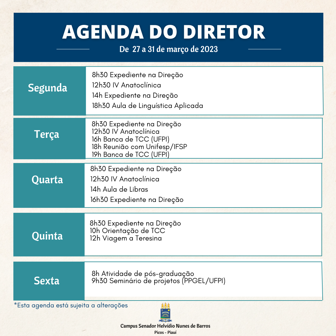 Agenda da Direção 20