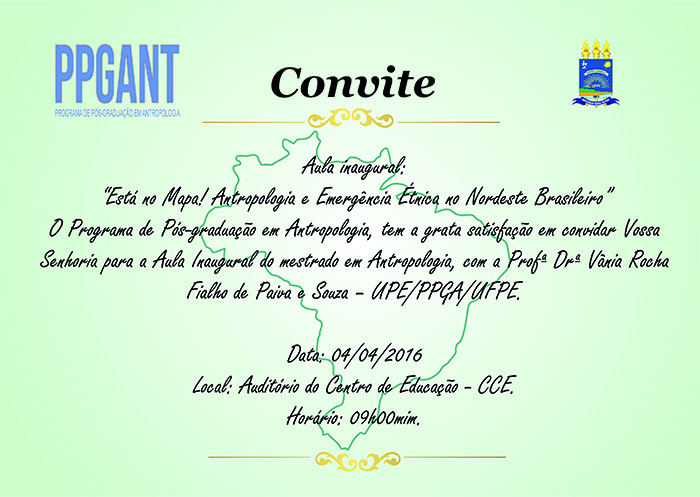 CONVITE AULA INAUGURAL PPGANT UFPI