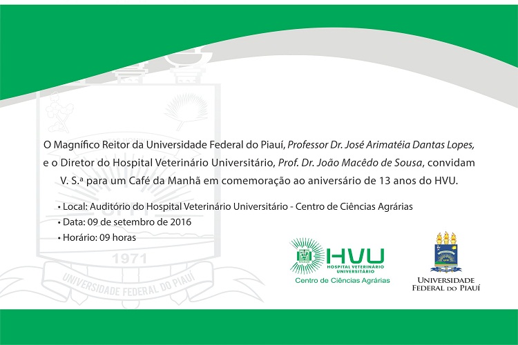 Convite Aniversario 13 anos do HVU