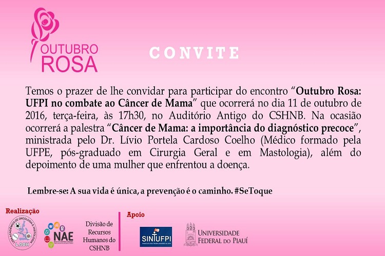 convite Outubro Rosa Floriano